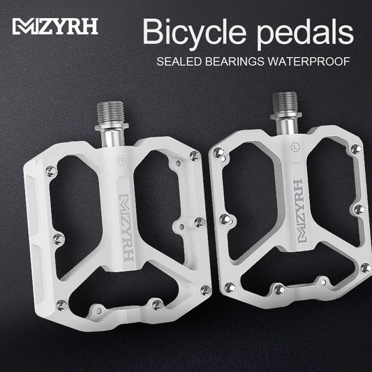 NEW 3 Bearings Bike Pedals Aluminum Alloy 9/16" Bike 5 Colors Pedal MTB Wide Platform Flat Non-Slip Bicycle Pedals For Mountain Bikes Bicycle Parts Accessories Sports Supplies
