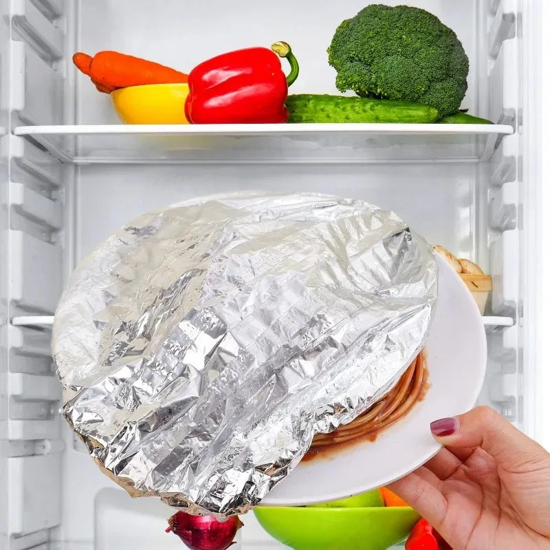 300 PCS Set Home Outdoor Travel Camping Picnic  Aluminum Foil Cover Reusable Heat Insulation Heat Preservation Food Grade Keep Food Fresh Oven Kitchen Takeaway Nutrition Bags