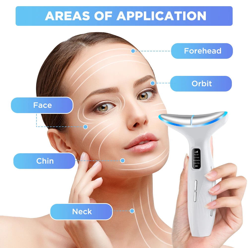 EMS Facial Lifting Device Neck Face Eye Massager Face Slimming Beauty Skin Phototherapy Machine Anti Aging Reduce Double Chin