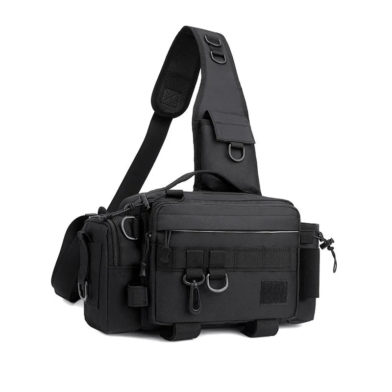 Multifunction Waist Bag Fishing Rod Bag Tactical Backpack Crossbody Bag Fishing Rod Holder Tackle Lures Bag