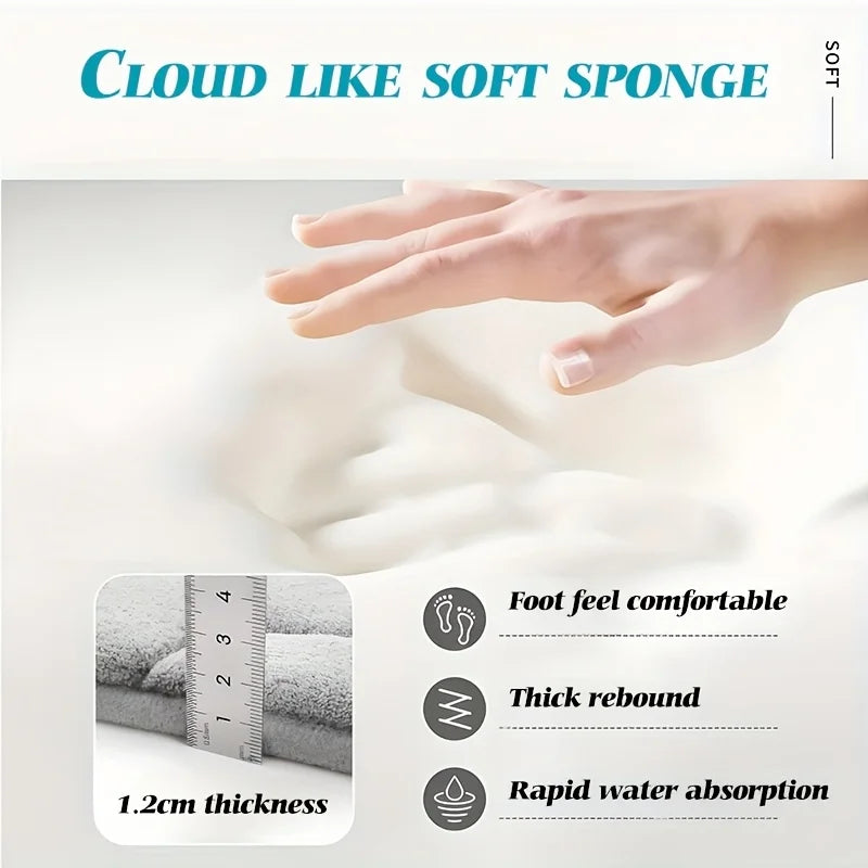 3D Memory Foam 40x60CM 50X80CM Thickened Bathroom Foot Massage Mat Fiber Carpet, Bathroom Kitchen Living Room Anti Slip Mat, Pebble Floor Mat, Household Non-Slip Entry Mat ﻿Bathroom Accessories