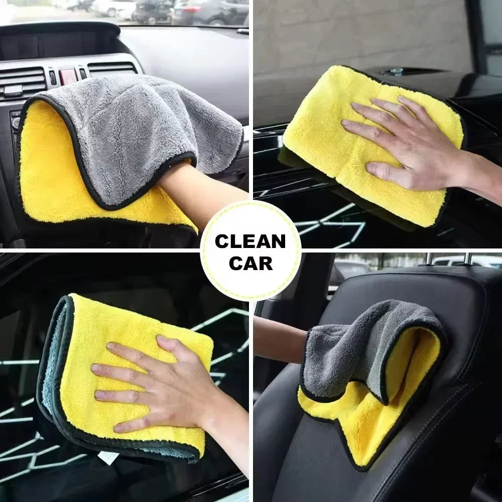 NEW Arrivals 20PCS Set Thickened Car Microfiber Cloths Double Sides Washing Drying Cleaning Towels Auto Detailing Towel Rags Cleaner Tools