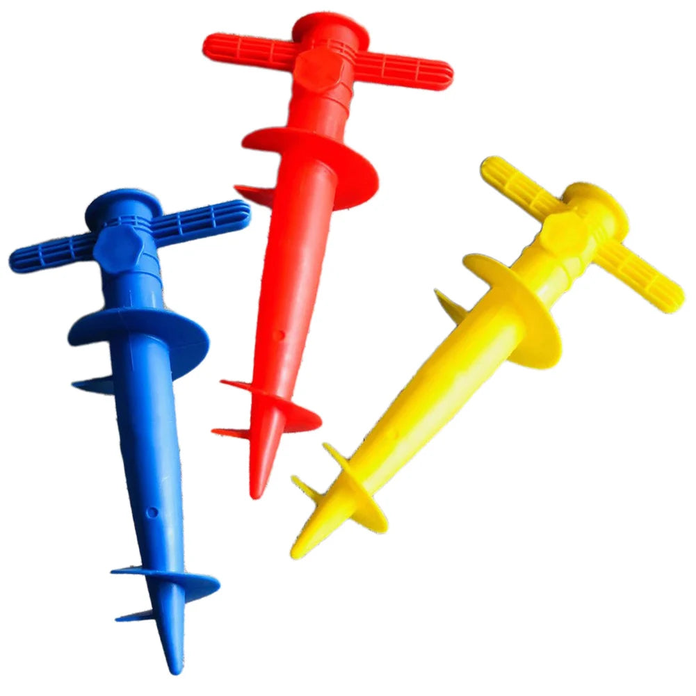 NEW Arrivals 1PC Random Color Umbrella Base Adjustable Plastic Sun Beach Patio Sand Ground Fixing Tools Anchor Stand Spike Auger Keep Holder Outdoor Camping Beach Garden Accessories