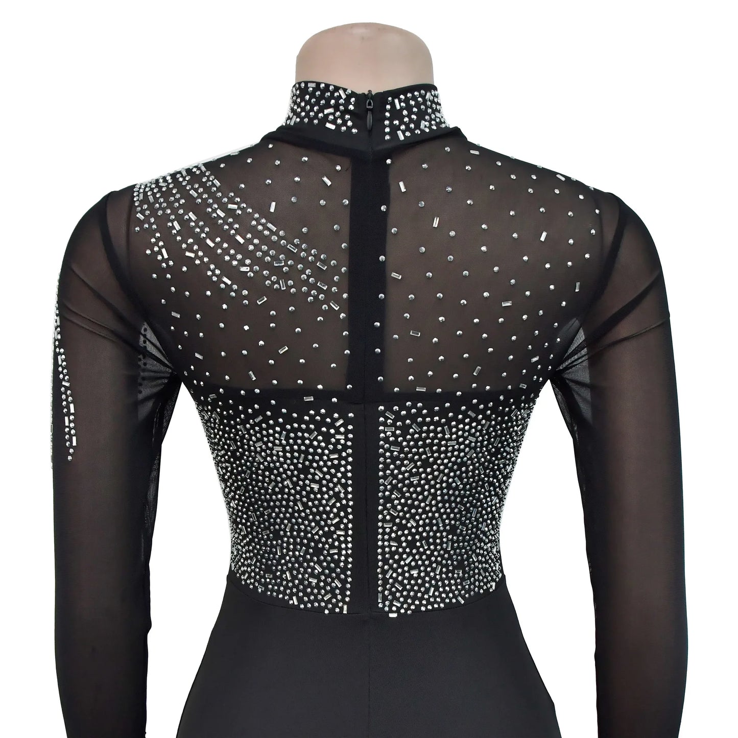 Sexy Bodycon Women Jumpsuit Female See Through Rompers Fashion Diamonds Girl's Party Club Overalls Lady's Skinny Jumpsuits
