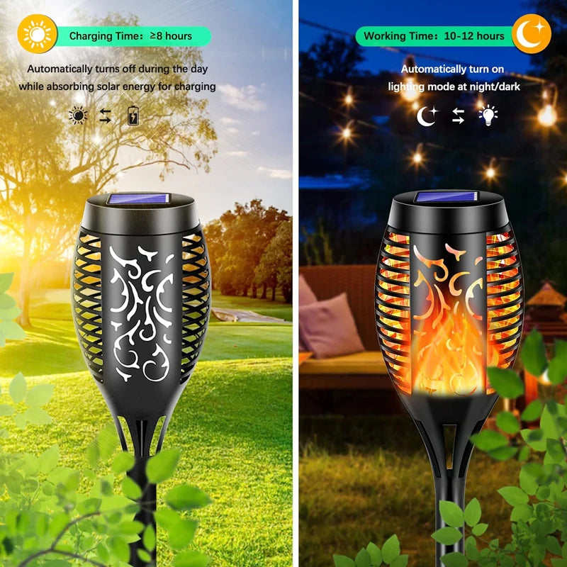 Outdoor LED Solar Torch Lights Waterproof Garden Decoration Lawn Pathway Flame Flickering Dancing Solar Lamp