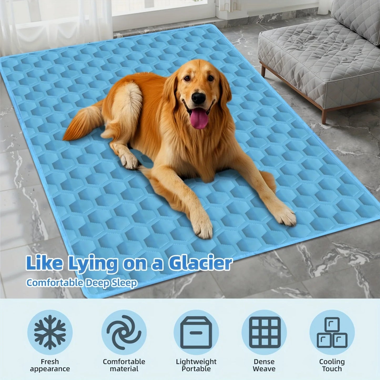 Summer Pet Cooling Mat S-XL (100cm/150cm) Breathable Ice Silk Dog Cat Pad Washable Scratch Resistant Self Cooling Blanket Sofa Car Garden Use Pet Supplies
