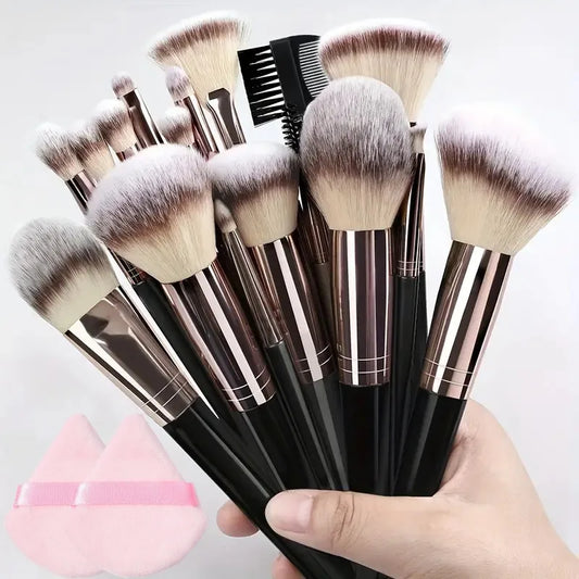 Professional 20PCS Makeup Brushes Set Eyeshadow Foundation Concealer Blending Blush Brush Kabuki Soft Fluffy Women Girls Beauty Salon Tools Female Ladies Luxury Cosmetics Accessories Products