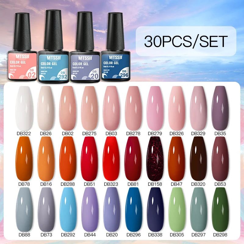 NEW Arrivals 24/40.120PCS Set Colors Gel Nail Polish Set Semi Permanent Hybrid Gel Varnish Set Base Top Coat Soak Off UV LED Nail Gel Kits Manicure Pedicure Accessories Nail Care Tools Sets Cosmetic Supplies