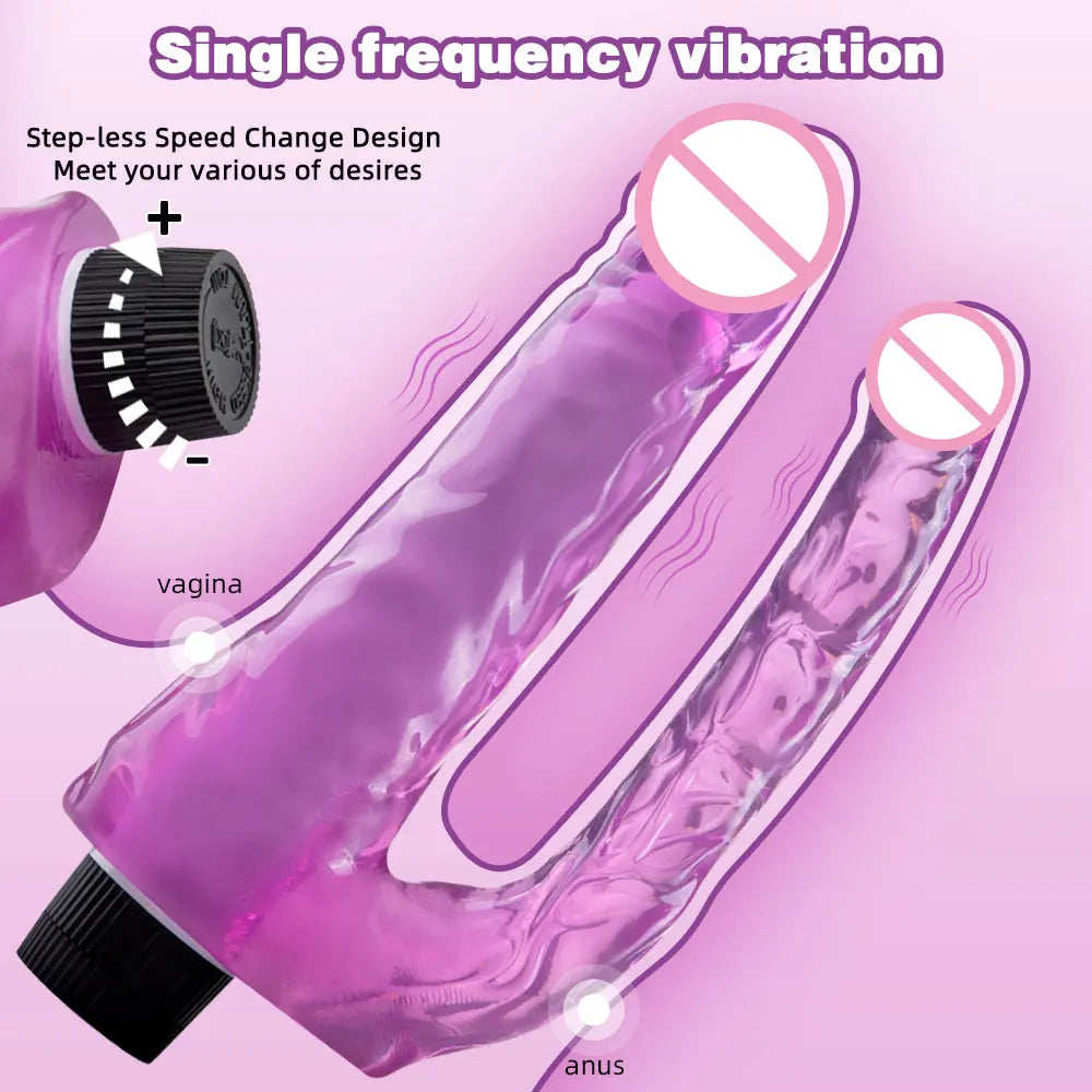 Single Frequency Vibration Double Head Anal Plug Vaginal Vibrator Stimulator Anal Massager Butt Plug Adult Sex Toys for Couples