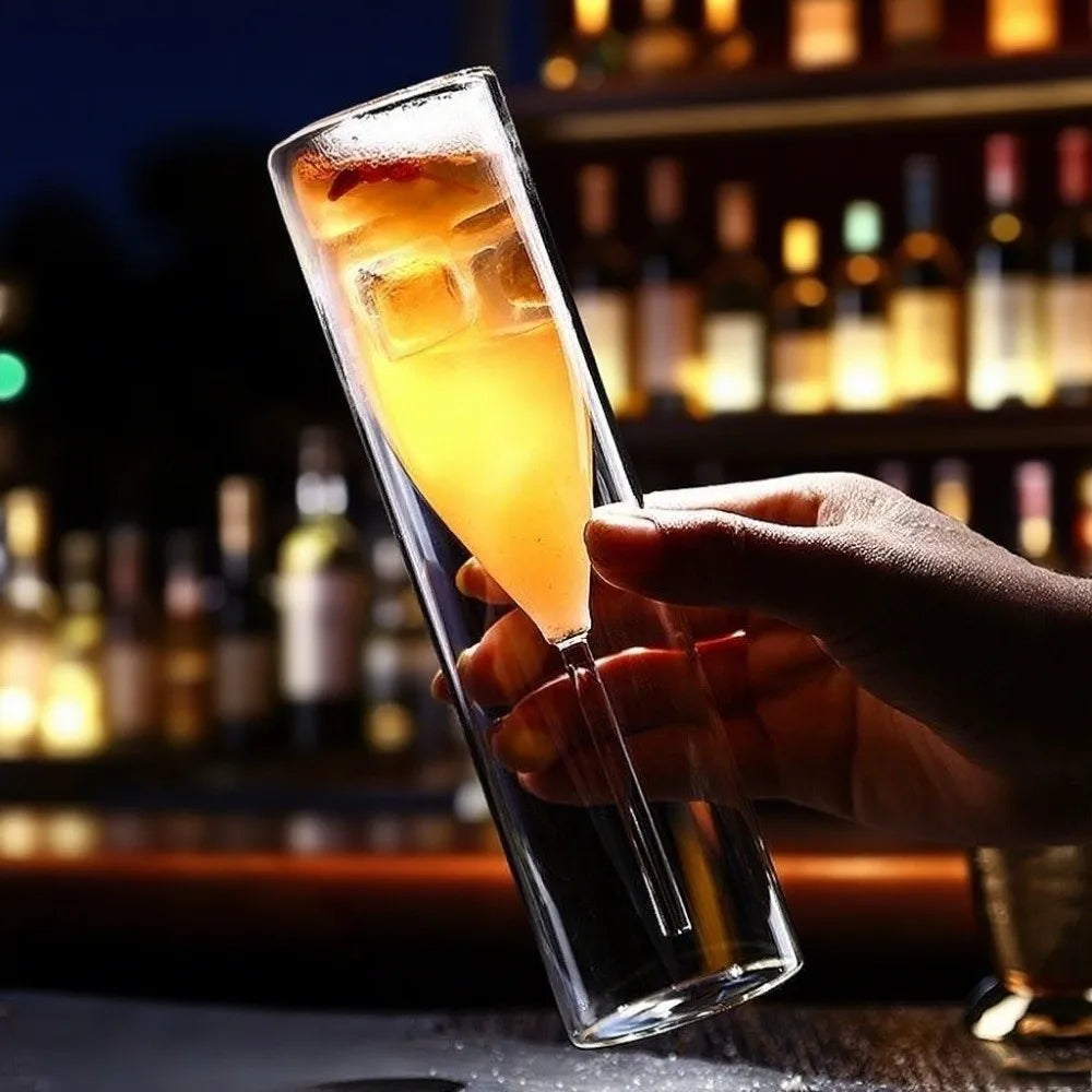 Double Wall Champagne Glasses Wine Dispenser Shatter-Resistant 120ml Glass Drink Cup Heat Insulation Transparent Wine Glass Home Bar Glassware Pubs Night Club Barware Accessories