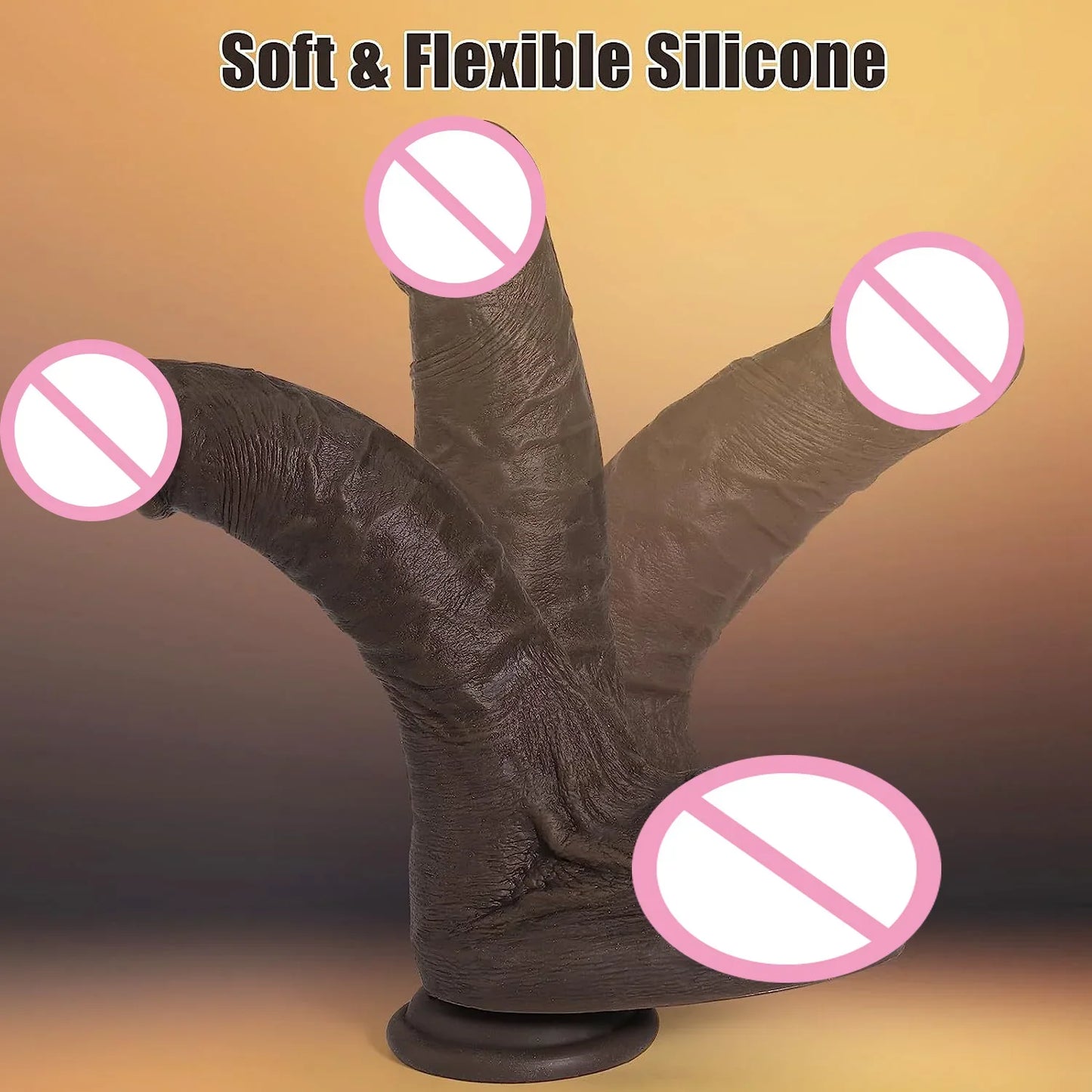 8.4 Inch Soft Realistic Dildo Silicone Dildos with Suction Cup Lifelike Huge Dildo for Vagina Anal Stimulate Sex Toys for Women