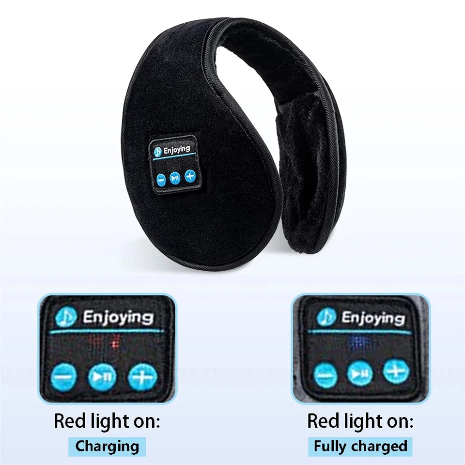 NEW Arrivals Wireless Black Ear Muffs Bluetooth Headphones Earmuffs Winter Earplug Casual Cap Sports Cycling Running Hiking  Riding Warmer Earmuff Men Women Music Earphones