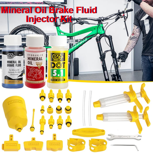 NEW Bicycle Brake Mineral Oil, Bicycle Hydraulic Disc Brake Oil Bleed Kit ，Mineral Oil Shimano MTB Road Racing Bike Brake Repair Tools Set Bicycle Parts Spares Accessories