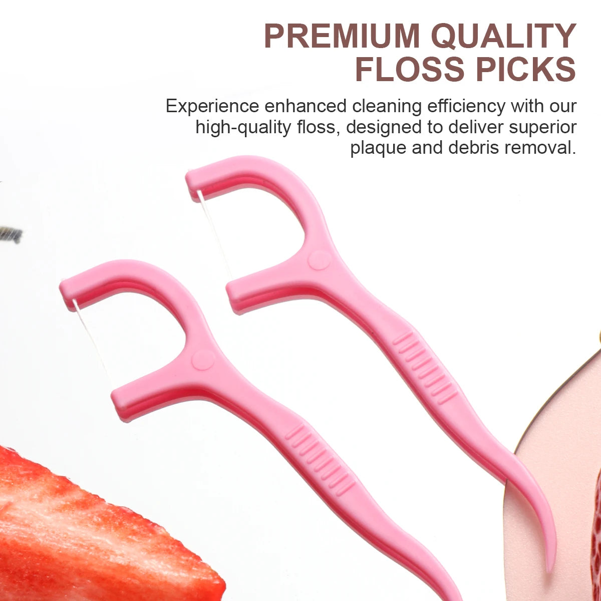 NEW 600PCS Set Strawberry Flavored Dental Floss Picks - Fresh Mouth High Aesthetic Pink Disposable Oral Care Hygiene Accessories