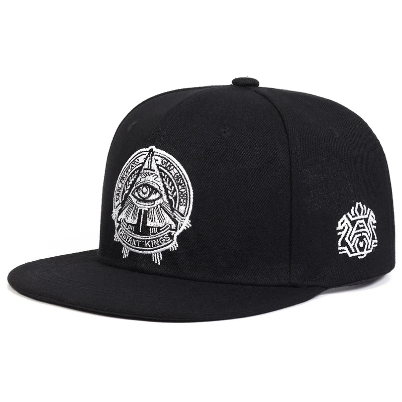 New Illuminati Eye of God Flat Edge Hat Mesh Hat Fashion Men's Street HipHop Hat Women's Outdoor Decoration Sunscreen Hat Baseball Hat Caps