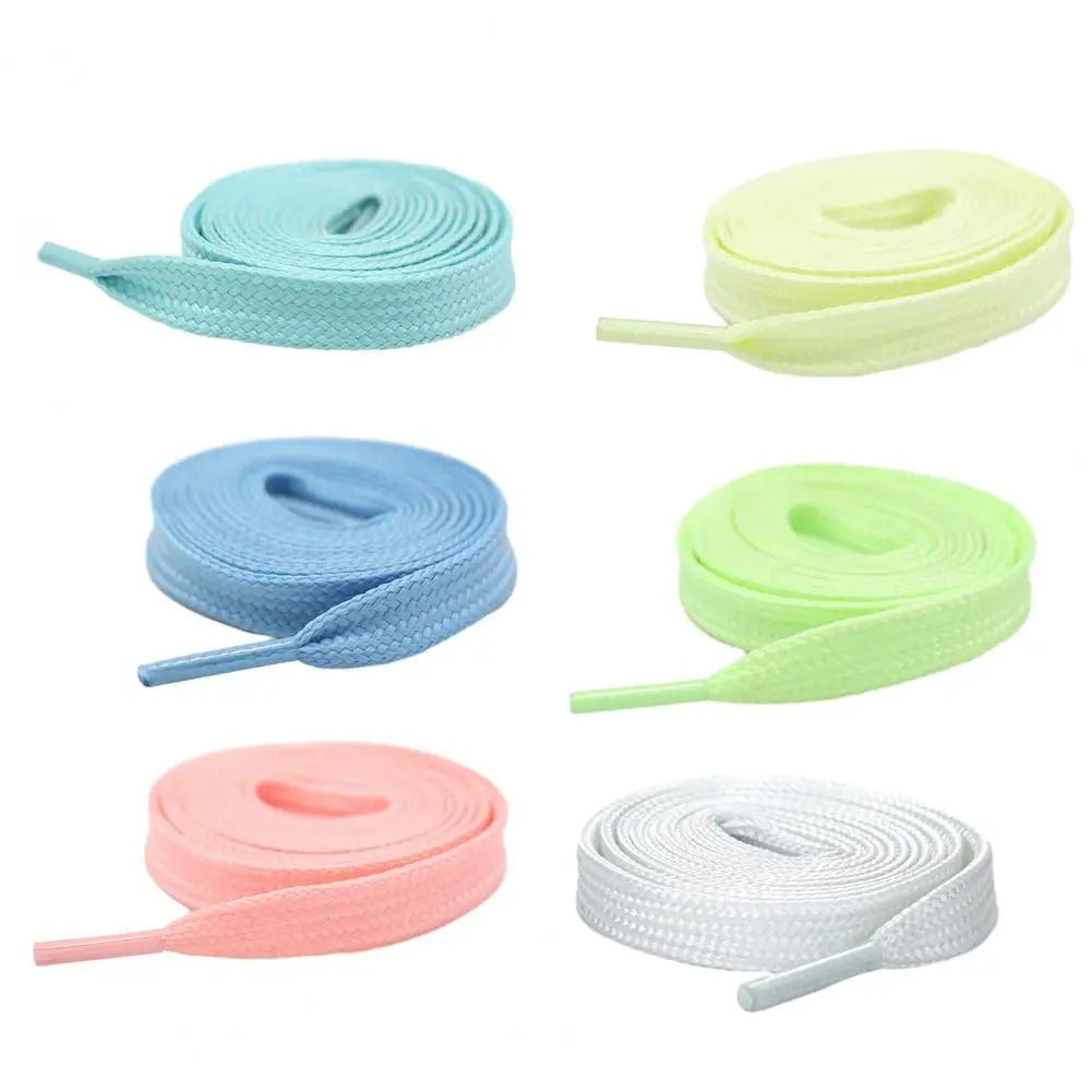 80-140cm 7 Colors Glow in the Dark Luminous Shoelaces Rave Dance Party Night Clubwear  Fluorescent Flat Replacement Shoe Laces for Sneakers Boots Athletic Footwear Accessories
