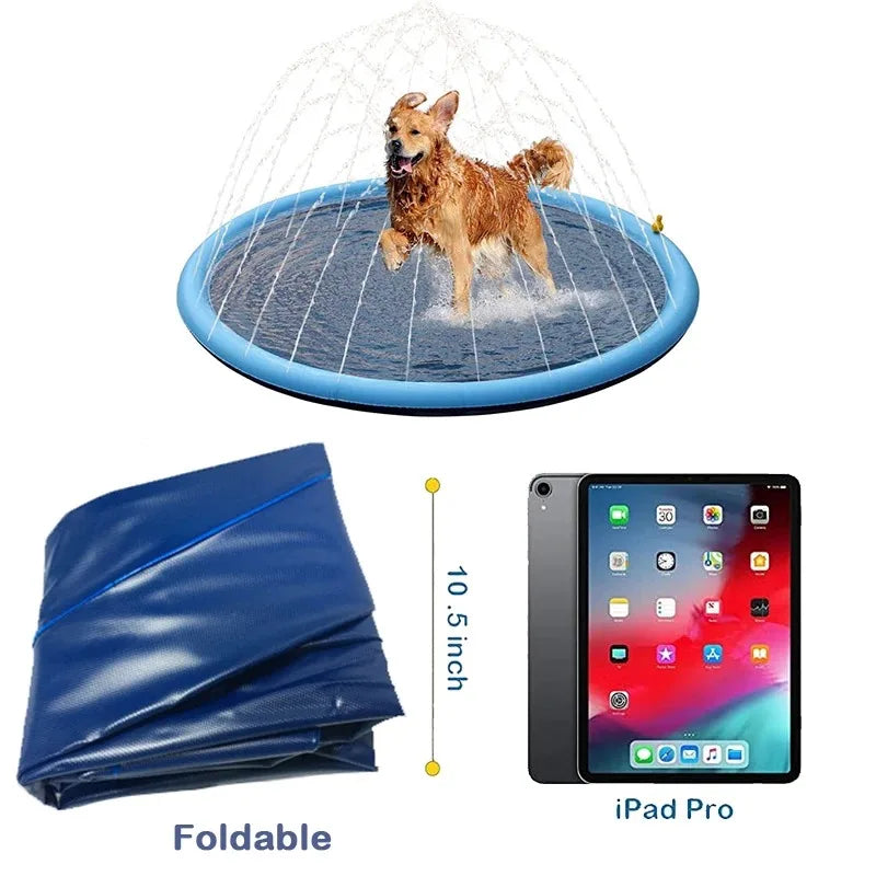 Water Spray Pad Summer Dog Toys Pet Kids Outdoor Swimming Pool Splash Sprinkler Mat Lawn Beach Interactive Play Water Tools