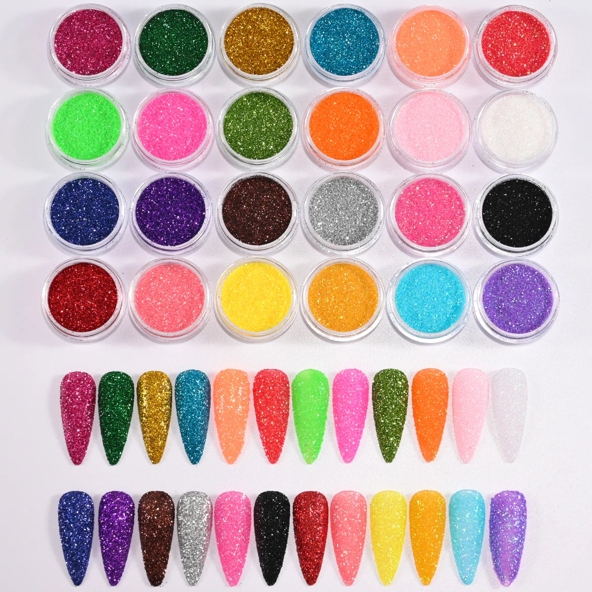 Set Sparkly Holographic Fine Sugar Nail Powder Diamond Chrome Pigment Dust For Gel Polish Glitter Manicure Accessories