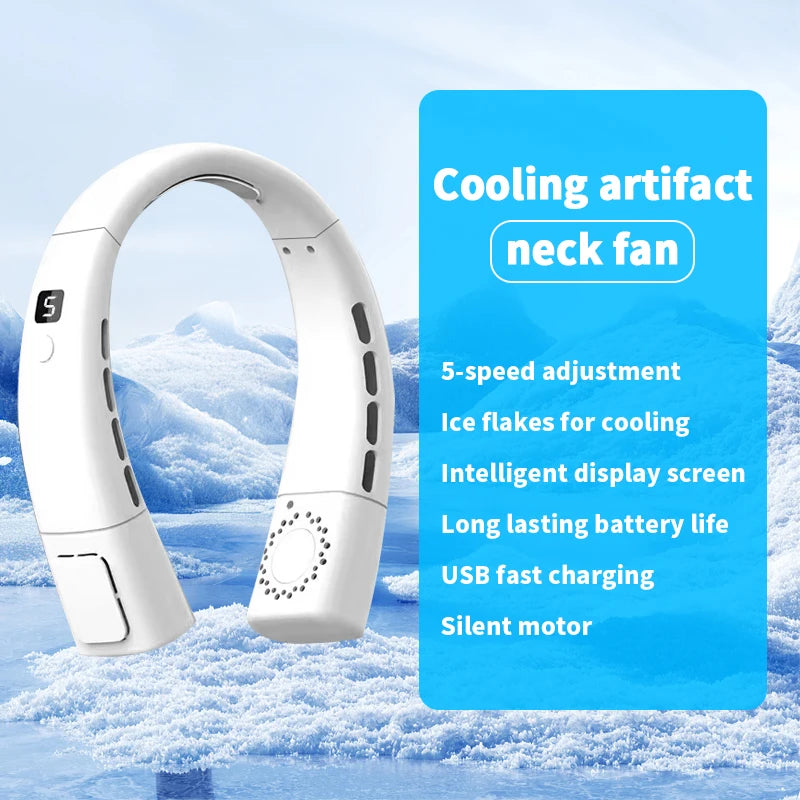 4 Colors Neck Powerful Fan, Neck Cooling Device, Strong Wind  Noiseless Quiet, Long Battery Life, Summer Cooling Must-Have Item