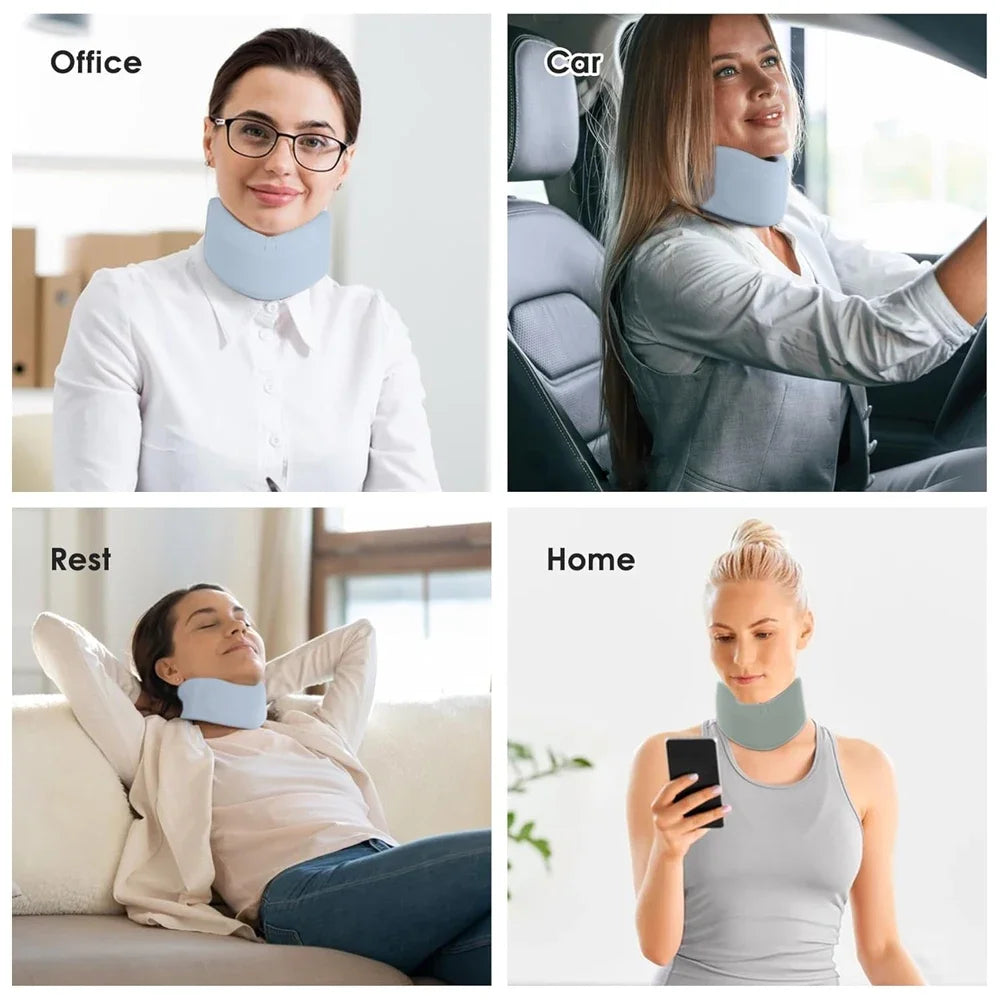 Medium -Large Size Soft Neck Brace Universal Cervical Collar for Sleeping Foam Wraps Keep Vertebrae Stable for Pain Relief of Cervical Spine Pressure Health Care Accessories