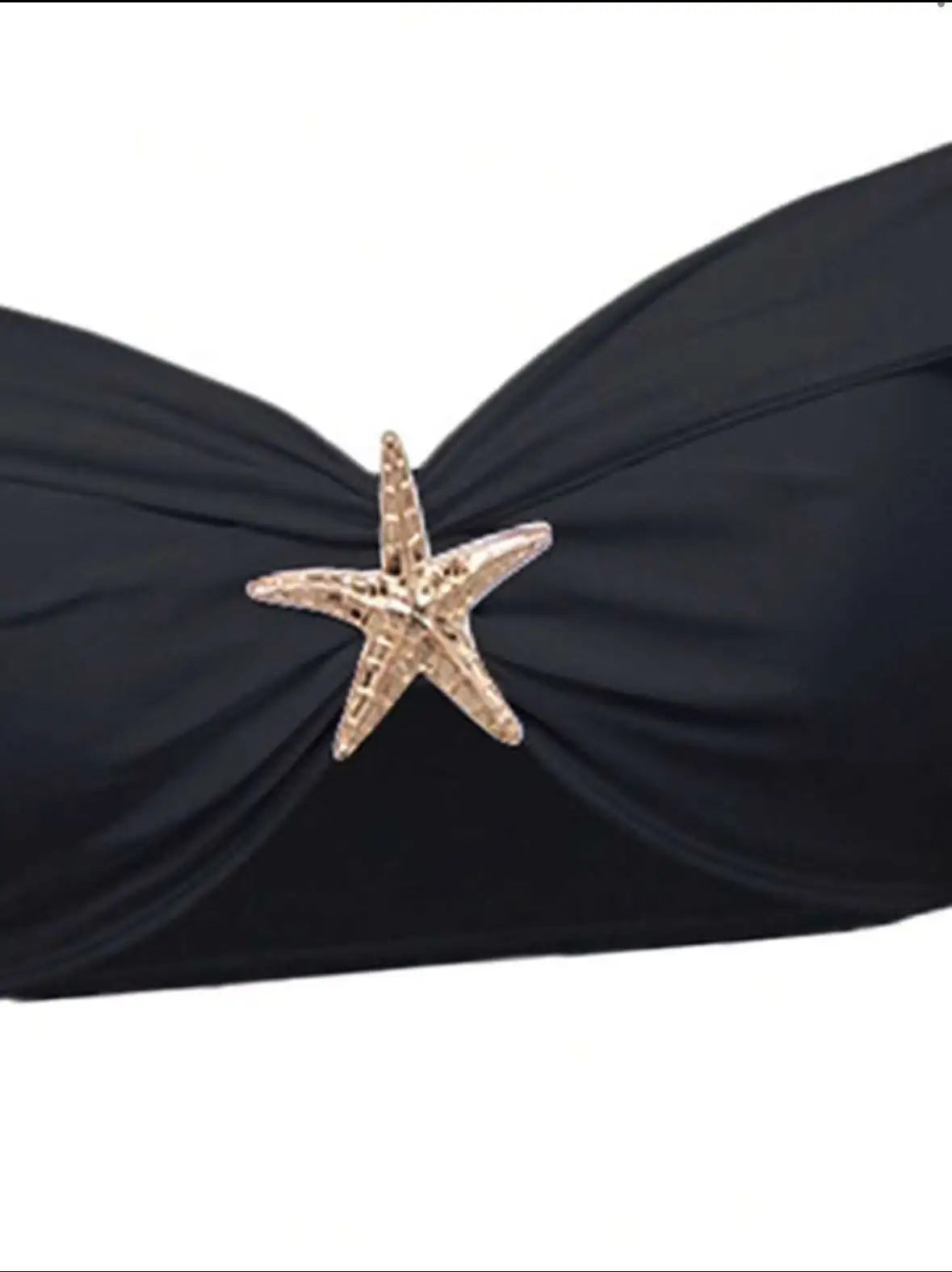 New 3PCS Set Black/White Color European and American Starfish Split Swimsuit Long Skirt Bikini Suit