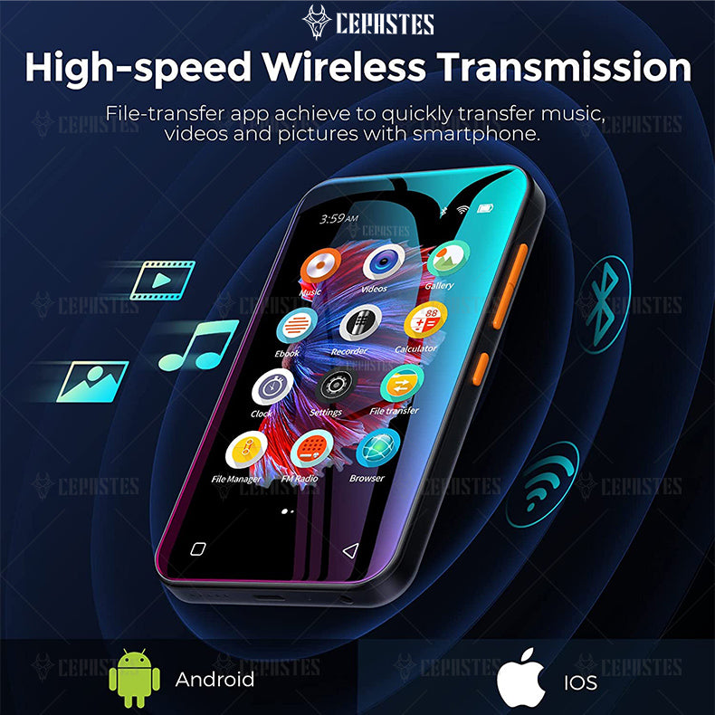Portable WiFi MP4 Player Bluetooth MP5 HiFi Sound Music  MP3 Player 4.0 "Full Touch Screen FM/Recorder/Browser/Support Max 512GB