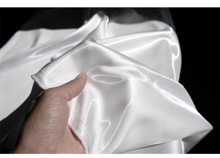 NEW Arrivals 5 Colors 1.5M + 10 Yards Luxury Super Bright White Thickened Japanese Water Gloss Tulle: Shiny Smooth Crystal Satin Texture, Special Mesh for Wedding Dress Skirts Formal Designer Clothing