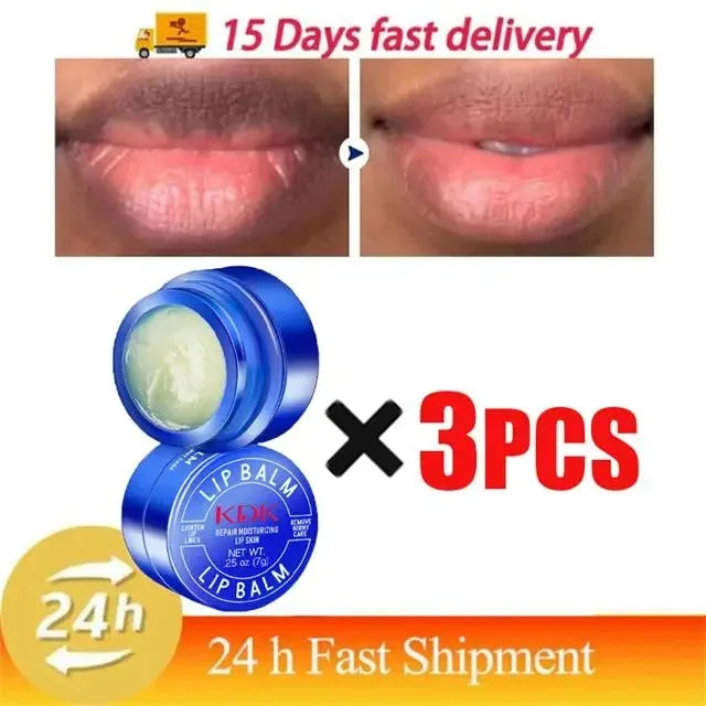 3 PCS Set Remove Dark Lip Balm Lightening Melanin Mask Gloss Oil Exfoliating Clean Deep Moisturizing Makeup Beauty Health Korean Products