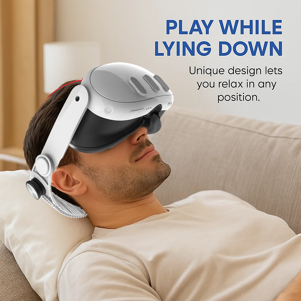 META Quest Head Strap for Quest 3S/3 VR Light Adjustable Comfortable Soft Wear Gaming Movies Headset Elite Strap For Meta Quest 3S/Quest 3 VR Electronic Accessories
