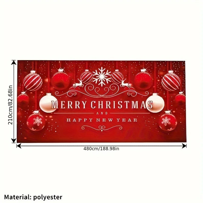 Large Size Christmas Background Cloth Outdoor Garage Door Sticker Tapestry Cloth Festive Party Decoration With Hanging Cloth