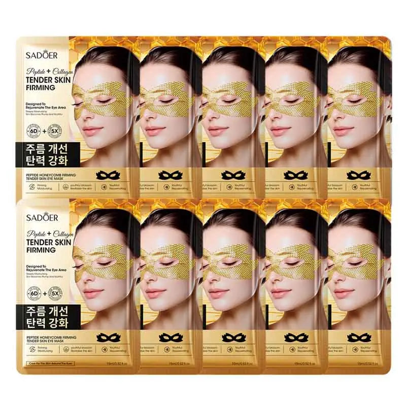 10PCS Set Korean Caffeine Golden Peptide Eye Mask Anti Wrinkle Dark Circle Moisturizing Anti wrinkle Anti-Aging Eye Patches Skin Care