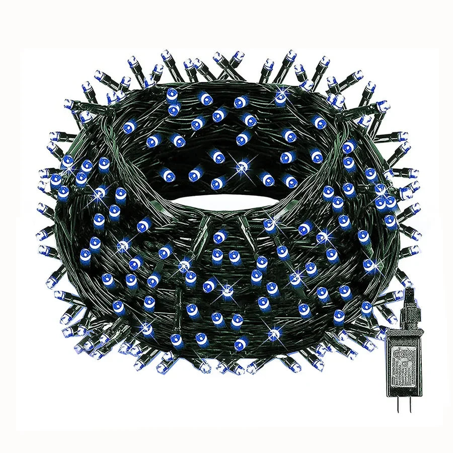 NEW Arrivals Green Wire String Lights Outdoor 20M 50M 100M Plug in Christmas Garland Light Waterproof LED Fairy Light 8 Modes for Tree Decor Christmas New Year Eve Accessories Supplies