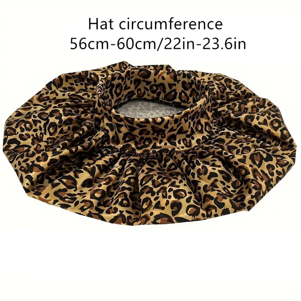 3 Color Leopard Zebra Bonnet for Women - Soft, Curl-Enhancing Sleep Cap with Wide Elastic Band, Unscented, Ideal for Dry & Textured Hai