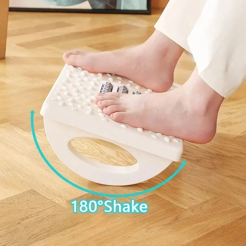Black/White Color Home Office Work Computer Gaming  Footrest Under Desk Foot Stool Anti-Crossed Legs Semi-Circular Rocking Chair Anti-Slip Massage Roller Footrest Foot Stool