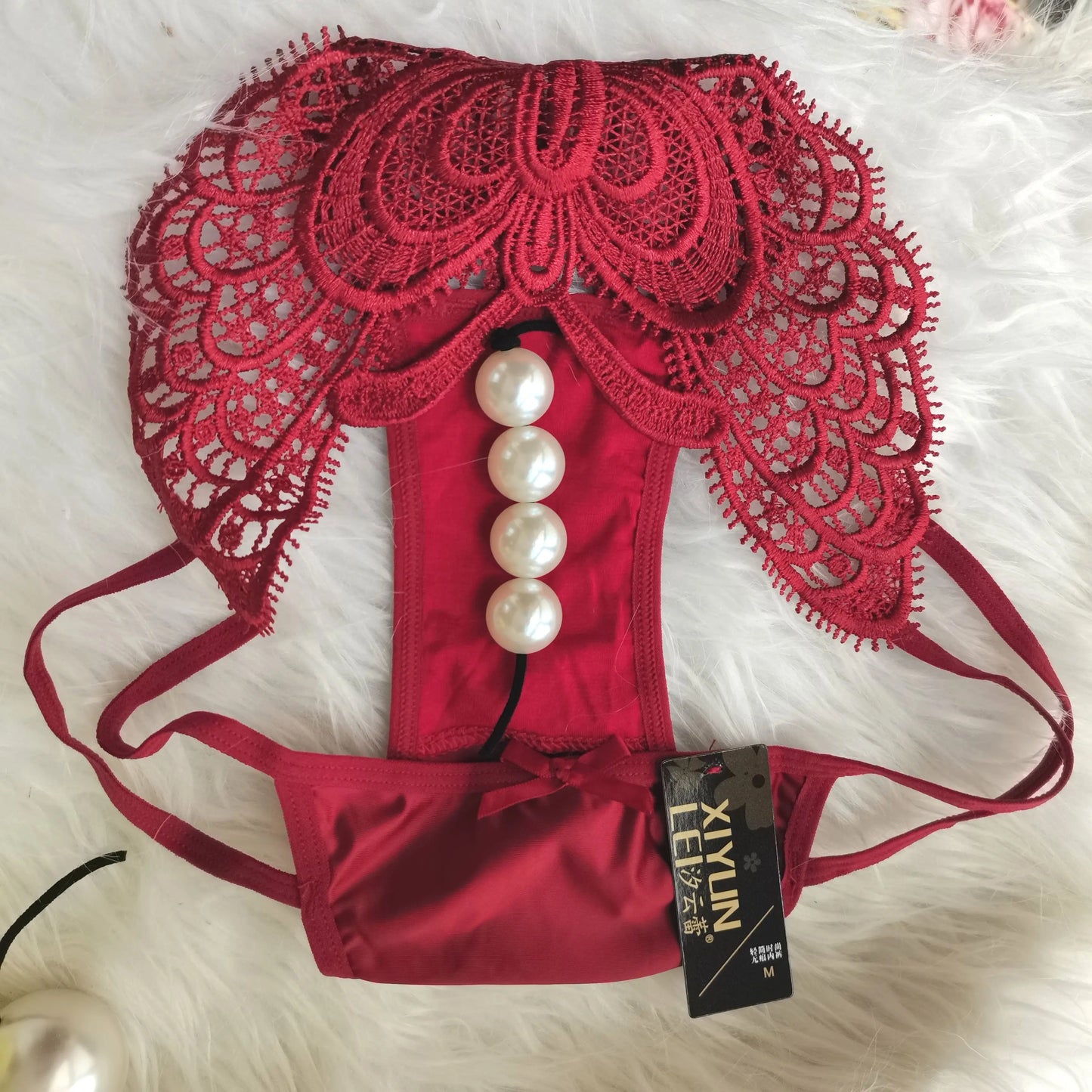 NEW Arrivals Pink/Black/Claret Color Pearl Panties, Enlarged Massage Beads, Sexy Thong, Tight Briefs Panties Women Sexy Hot  Crotchless  Thongs Women Sexy Underwear