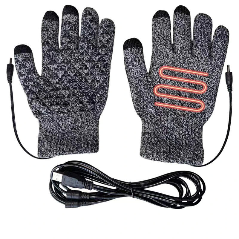 Full Hand USB Heated Gloves Touchscreen Rechargeable Thermal Thickened for Skiing Motorcycle Cycling Commuting Outdoor Winter Activities