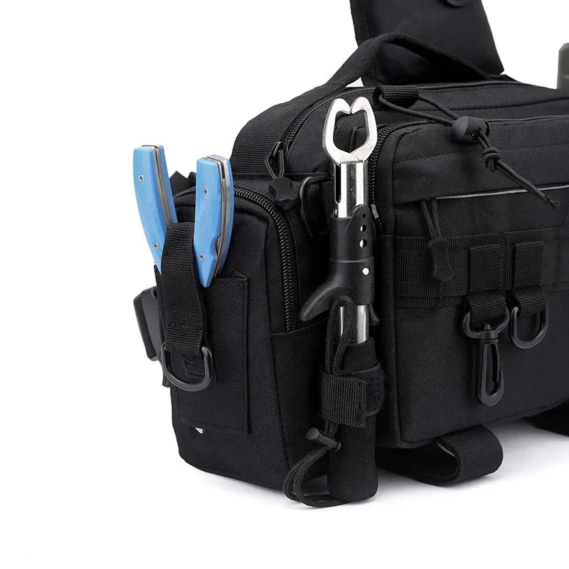 Multifunction Waist Bag Fishing Rod Bag Tactical Backpack Crossbody Bag Fishing Rod Holder Tackle Lures Bag