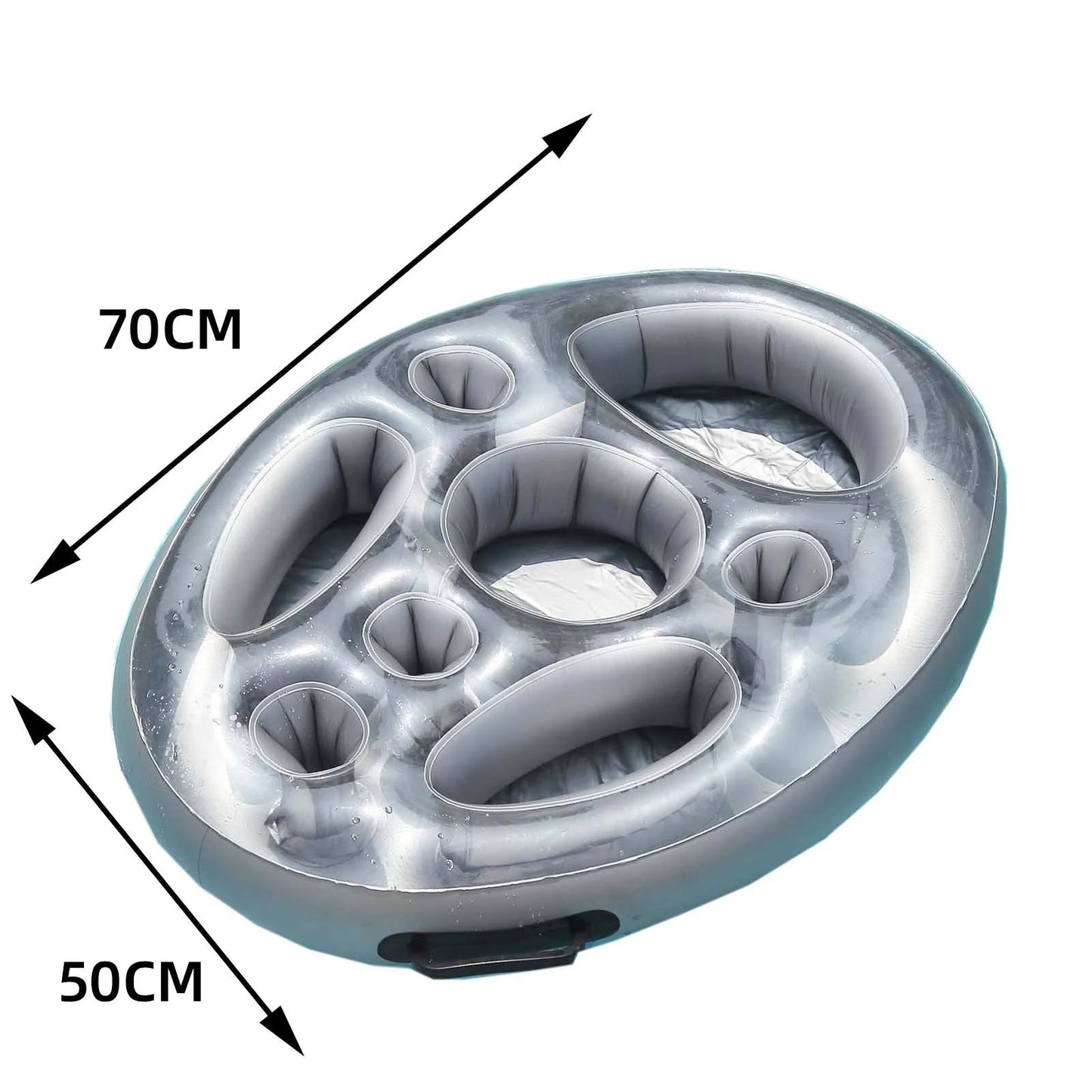 NEW 3 Colors  Inflatable Ice Bar Swimming Pool Beach Party Drink Cup Holder PVC Inflatable Fruit Tray Multifunctional Water Inflatable Cup Holder Summer Holiday Supplies