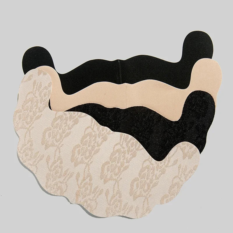 2 Pairs Set U Shape Sexy Adhesive Bra Push Up Invisible Breast Lift Up Tape Silicone Bra Nipple Cover Pads Chest Paste Breast Stickers Women Underwear Apparel Accessory Sets