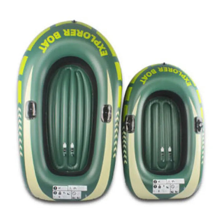 Two Person Top Quality Inflatable Fishing Boat + Paddles Set Rubber Dinghy PVC Kayak Thickened Rafting Boat for Sea Beach Summer Water Sports Supplies