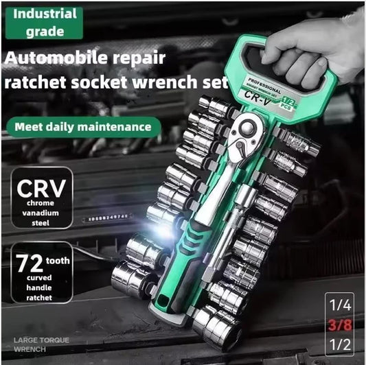 NEW Arrivals 12PCS Set Bicycle Car Motorcycle Socket Sleeve Wrench Set ,Car Repair Tool, Hand Tools, Key Set Wrench, Ratchet Wrench Set 1/4 3/8 1/2 Auto Repair Spanner Tools