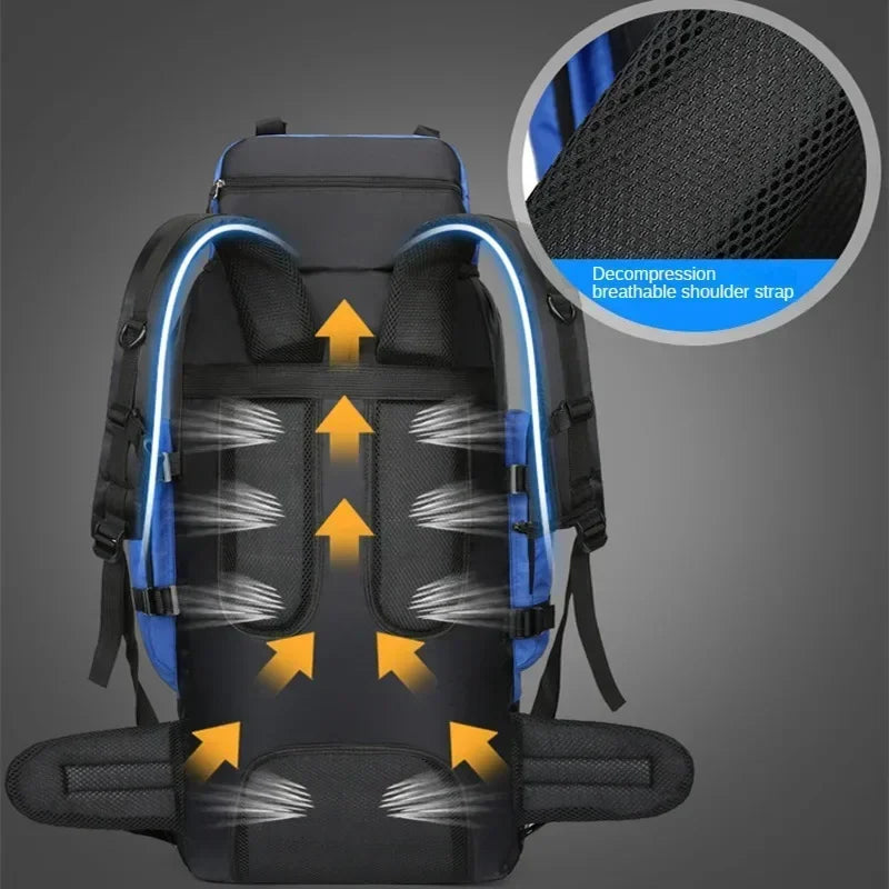 90L Waterproof Hiking Camping Backpack Trekking Bag Rucksack Large Capacity Travel Outdoor Sports Bags Camping Equipment