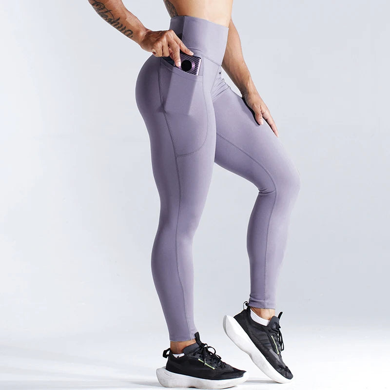 Women's High Waist Running Workout Leggings for Yoga with Pockets