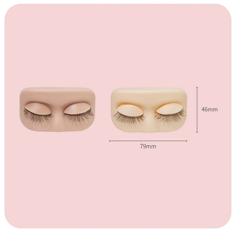NEW 6 Colors Eyelash Portable Head Make-Up Training Mannequin With Removable Replacement Eyelids Practice Eyelash Mini Flat Model Head Cosmetic Accessories