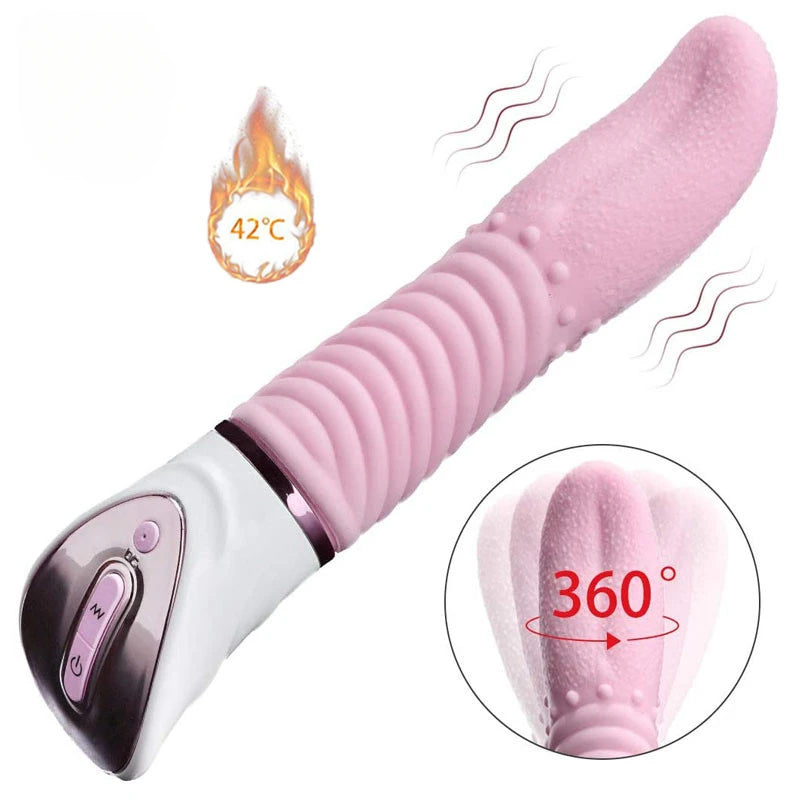 2 in 1 Big Tongue Massager Oral Clitoris Stimulator Dildo Vibrators Female Masturbator Sex Toys for Women Couple Flirting Toys