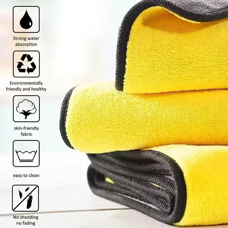 NEW Arrivals 20PCS Set Thickened Car Microfiber Cloths Double Sides Washing Drying Cleaning Towels Auto Detailing Towel Rags Cleaner Tools