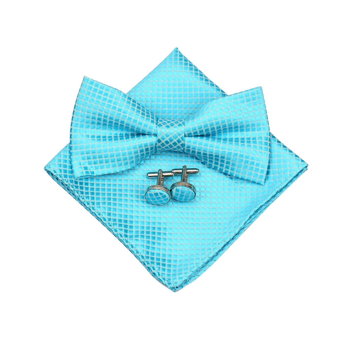 3 PCS Set 55 Colors Luxury Paisley Bowtie Suit Man Bow Tie Pocket Square Cufflinks Wedding Bowknot Accessories Butterfly Neckwear Adjustable Adult Ties