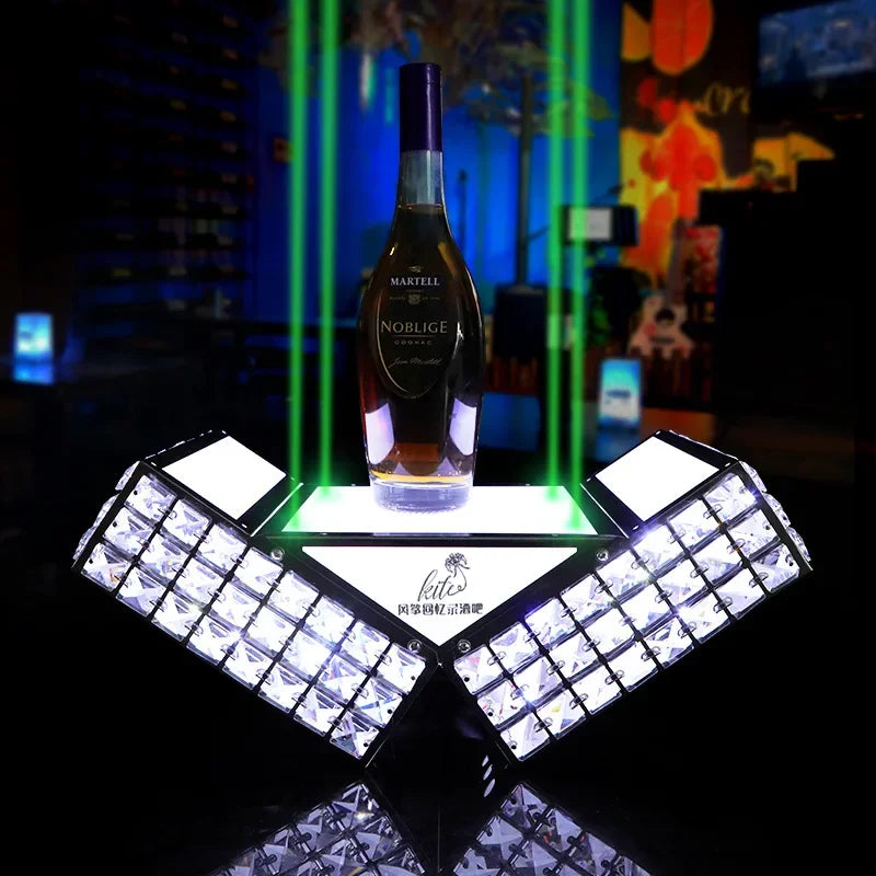 Bar Night Club Laser Metal Castle LED Light Base Whisky Wine Champagne Display Luxury Carrier Holder Bottle Presenter Glorifiers Home Bars Pubs Restaurants Hotels Barware Supplies