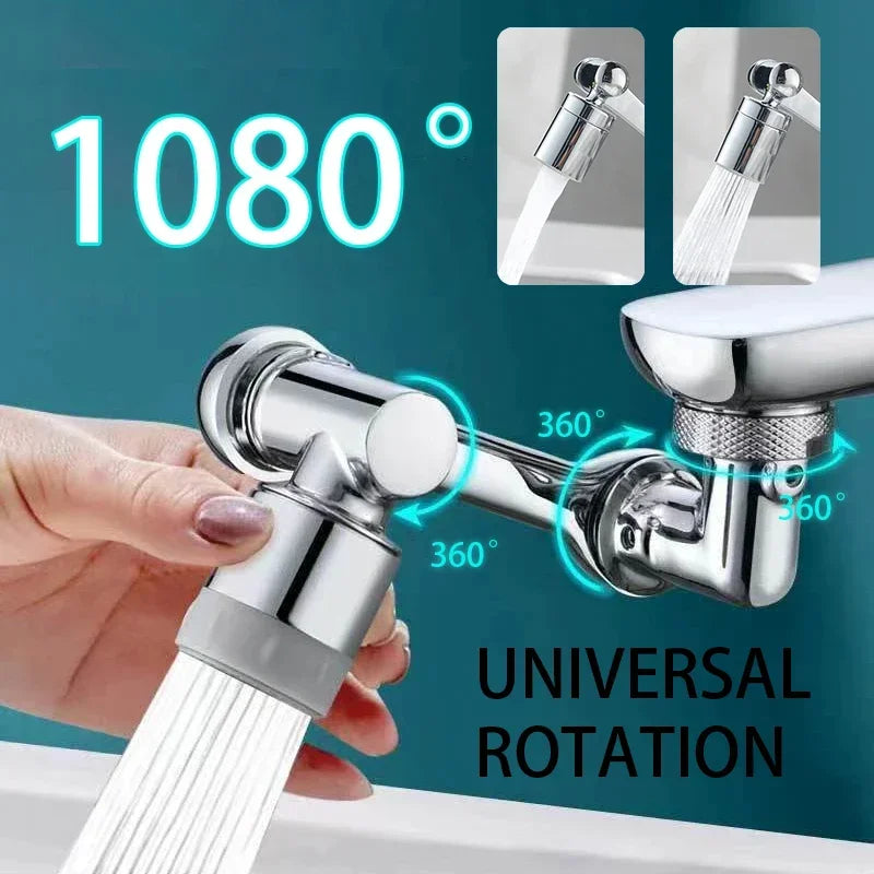 NEW Arrivals 1080° Rotatable Extension Faucet Sprayer Head 2 Spray Modes Universal Bathroom Kitchen Tap Extend Adapter Aerator Home Supplies