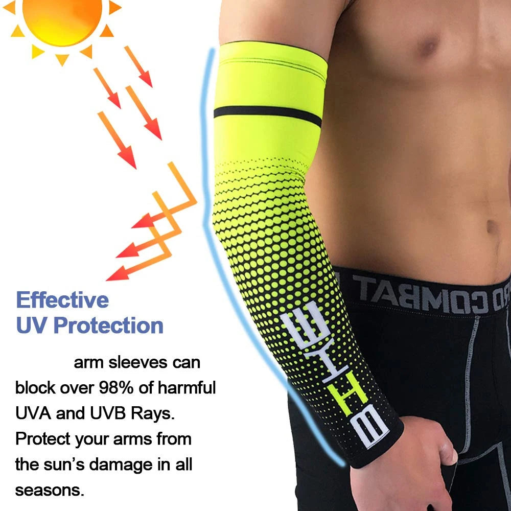 1 Pair Unisex Cycling Running Sports Sleeve Arm Cooling Sleeves UV Sun Protection Cuff Cover Protective Elastic Arm Sleeves New